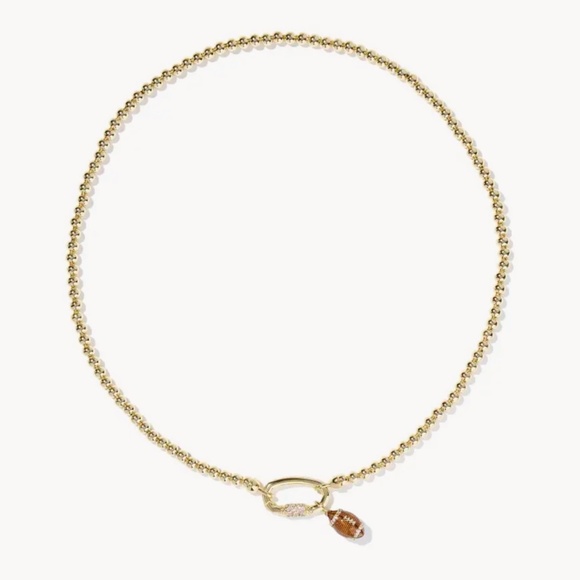 Kendra Scott Football Gold Metal Strand Necklace - Picture 3 of 5